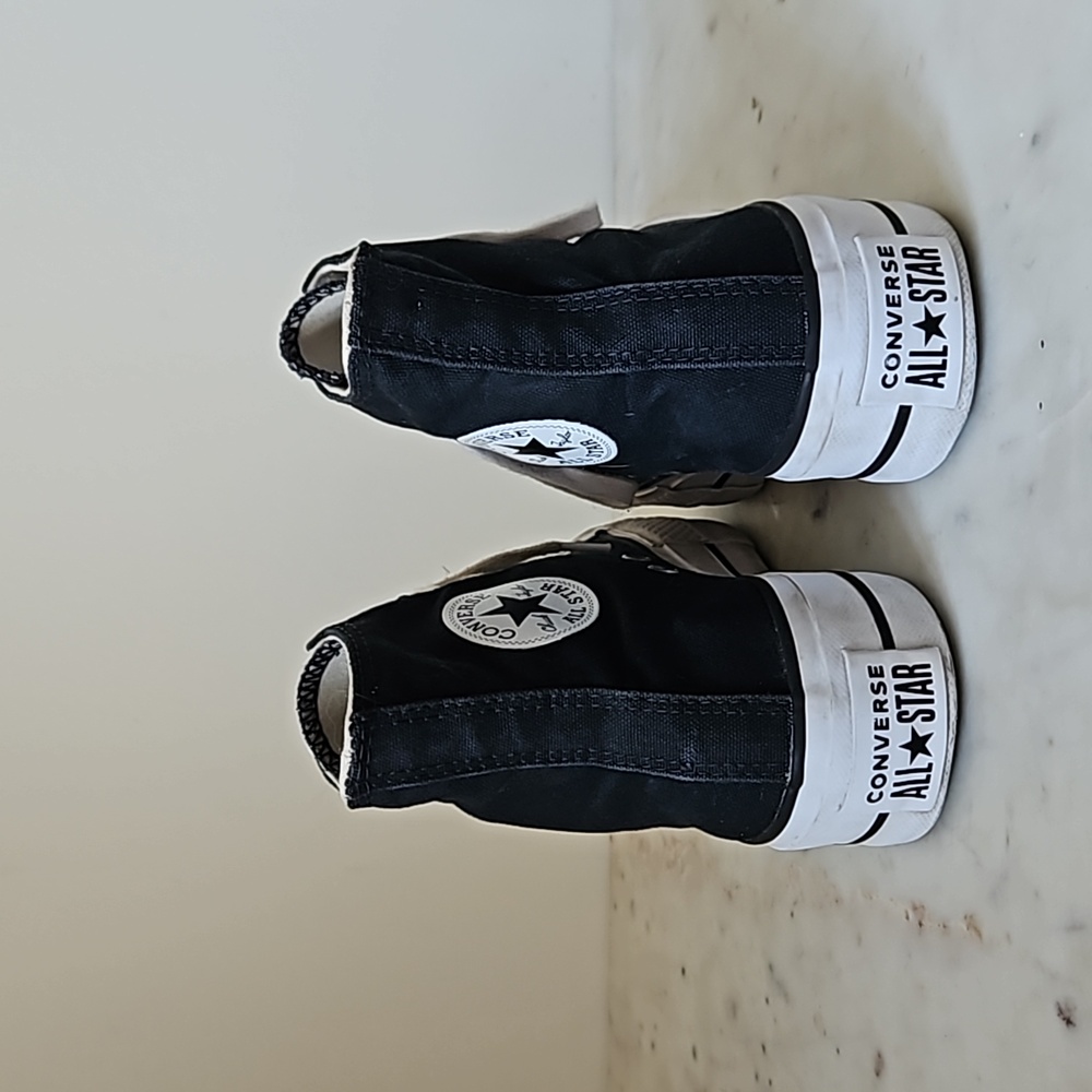 Converse Black Canvas High-Tops with White Details - Picture 6 of 8